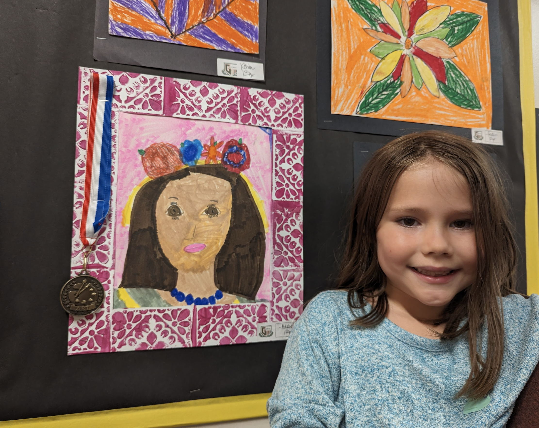 Me by my painting that won a medal.